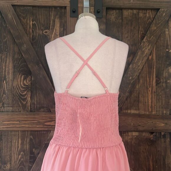 NWT Spaghetti Strap Dress Sleeveless V Neck Cutout Slit Casual - Picture 9 of 15